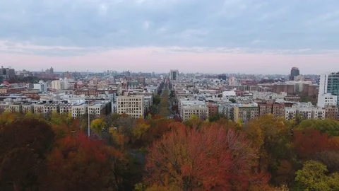 Aerial shot of harlem during the fall in 4k - 2016 Stock Footage