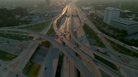 Aerial shot of the High Five Interchange... | Stock Video | Pond5