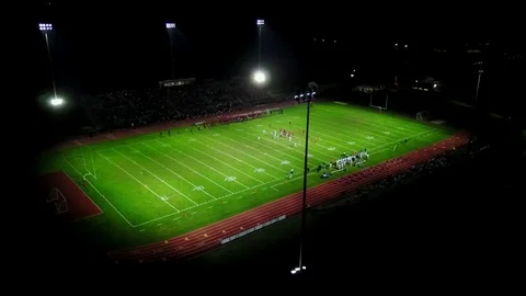 Aerial Shot of High School Football Game - Neshaminy HS - OCT 13, 2017 Stock Footage