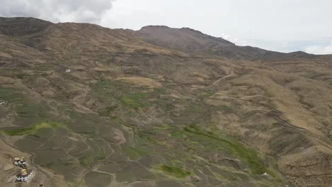 Aerial Shot of highest post office of the world, Hikkim Village. Stock Footage 249243617