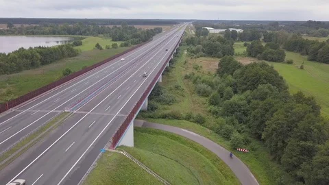Aerial shot of highway. Stock Footage 79692870