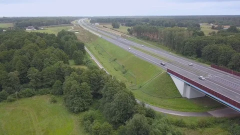 Aerial shot of highway. Stock-Footage 79693450