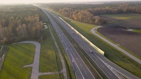 Aerial shot of highway.  Stock-Footage 82137768