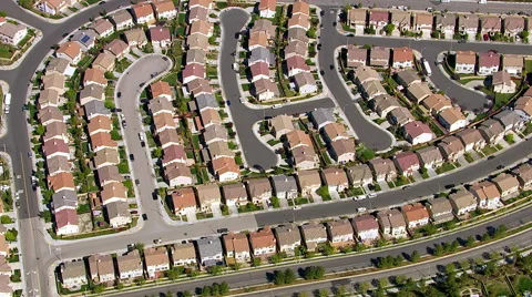 Aerial shot of housing development Stock Footage 62283494