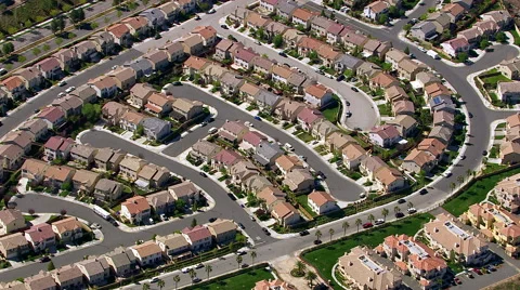 Aerial shot of housing development Stock-Footage 62283495