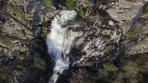 Aerial shot, hovering looking straight down at waterfall 001716 DJI_0021.mp4 Video stock 90643085