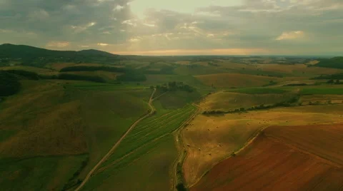 Aerial Shot of Impressive Large Scale Agricultural Fields in Southern Europe Video stock 64768922