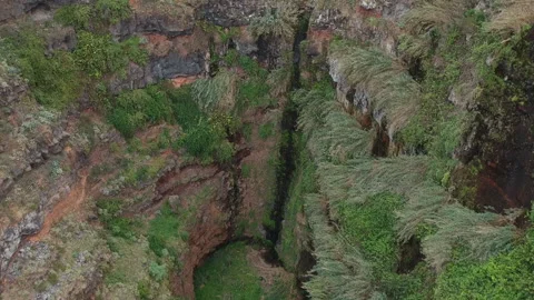 Aerial shot from inside the cliff Stock-Footage 145369356