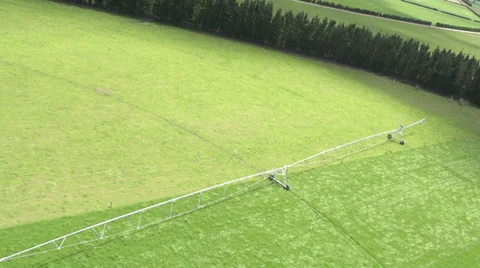 Aerial Shot of an Irrigator Stock Footage 34249787