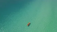 Aerial Shot Of Kayakers In Ocean Stock Footage
