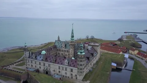Aerial Shot of Kronborg in Denmark Stock Footage 71461606
