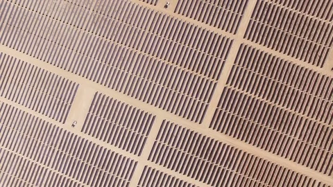 Aerial Shot Of Large Solar Panel Farm 4k Stock Footage 70992825