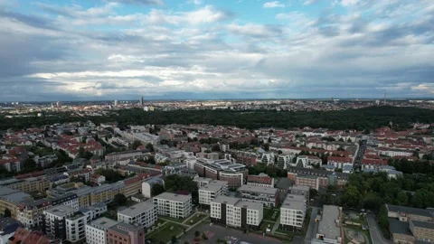 Aerial shot of Leipzig, Germany Stock Footage 161880846
