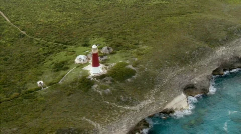 Aerial shot of Lighthouse Stock Footage 651028