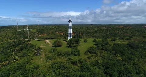 Aerial shot of a lighthouse Stock Footage 91984359