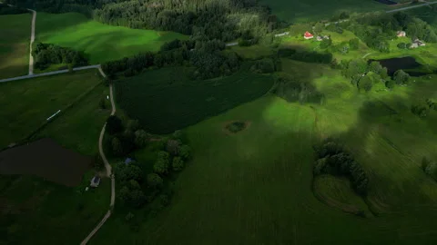 Aerial Shot Looking Down with Clouds Casting Shadows over the Beautiful Stock Footage 249806558