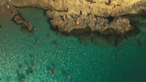 Aerial shot looking down in the ocean Stock Footage 88741496