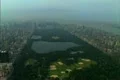 Aerial shot looking south over Central Park Footage