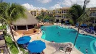 Aerial Shot Of A Luxury Pool At A Vacation Resort Stock Footage