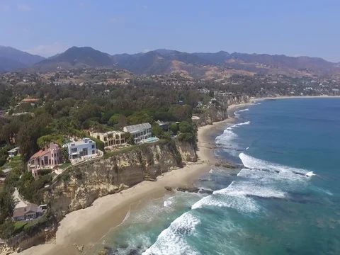 Aerial Shot of Malibu Stock Footage