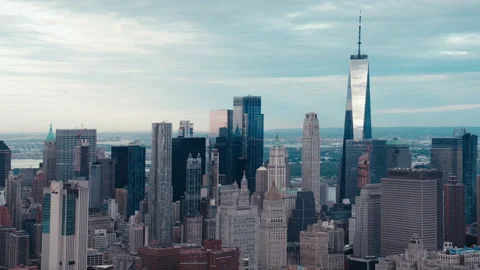Aerial shot Manhattan Stock Footage 220670807