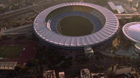 Aerial Shot of Maracana Stadium, Rio de Janeiro Stock Footage