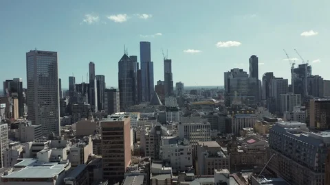 An aerial shot of Melbourne City CBD, Australia Stock Footage