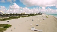 Aerial Shot Miami Beach Closed To The Public Coronavirus Pandemic Stock Footage