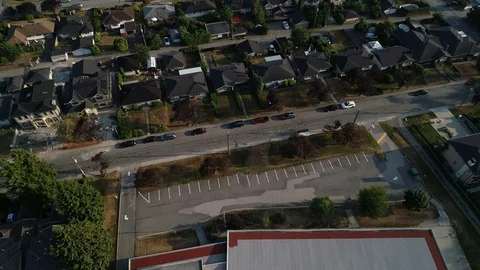 Aerial Shot Of Middle Class Neighborhood Stock Footage