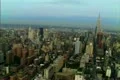Aerial shot of Midtown, Downtown and Brooklyn from the East RIver Footage