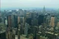 Aerial shot of midtown Manhattan going over Central Park Footage