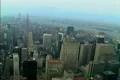 Aerial shot of midtown Manhattan including the GE building and St Patricks Footage