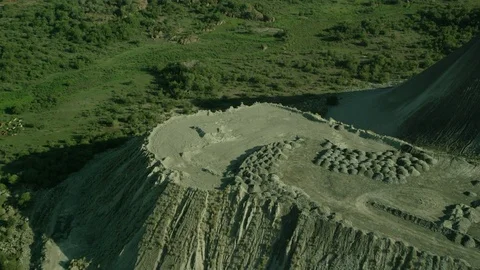 Aerial shot of a mine dump Stock Footage 80676904