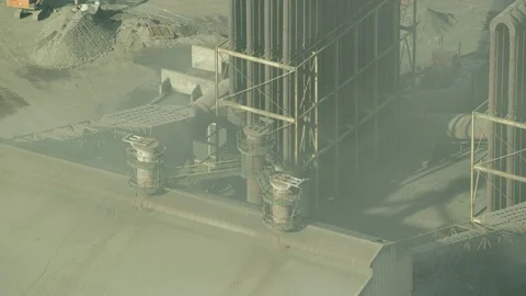 Aerial shot of a mining factory Stock Footage 79664754