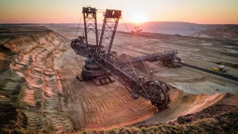 Aerial shot of mining Stock Footage 245436681