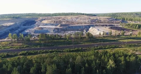 Aerial shot mining quarry 스톡 동영상 70368765