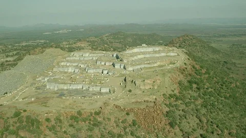 Aerial shot of a mining site Stock Footage 79661842