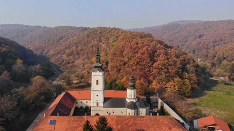 Aerial shot of the monastery. Stock Footage 171569324