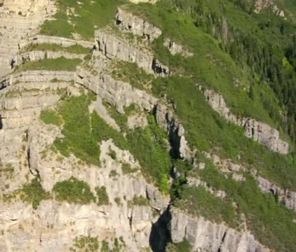 Aerial shot of mountain cliffs Stock Footage 21475513