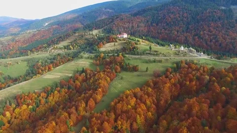 Aerial shot mountain forest Stock Footage 69248964