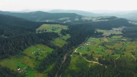 Aerial shot mountain forest Stock Footage 69254054