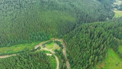 Aerial shot mountain forest Stock Footage 69256205
