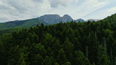 Aerial shot of mountain peak, cloud 스톡 동영상 213618614
