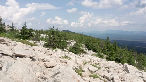 Aerial shot of a mountain range. Stock Footage 114056286