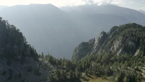Aerial Shot Mountains Forest Video stock 201530347