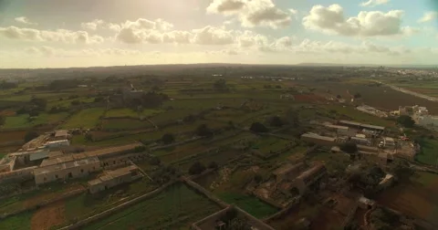 Aerial shot Moving sideways over European Country Stock Footage 61221720