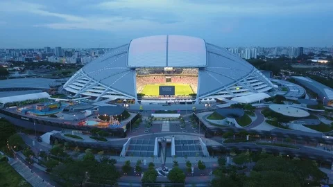 Aerial Shot of National Stadium , Singapore Stock Footage