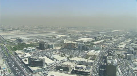 Aerial shot near Dubai airport. Stock Footage 46869750