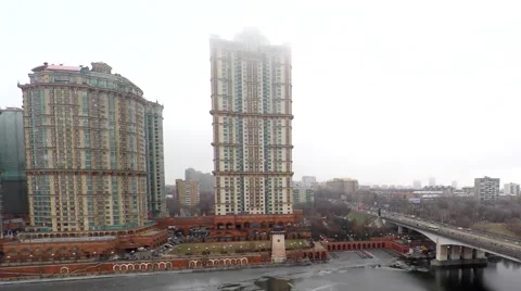 Aerial Shot: Nice Panoramic View of Moscow City 動画素材 58253099