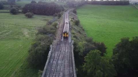 Aerial shot of Northern train Stock Footage 250477884